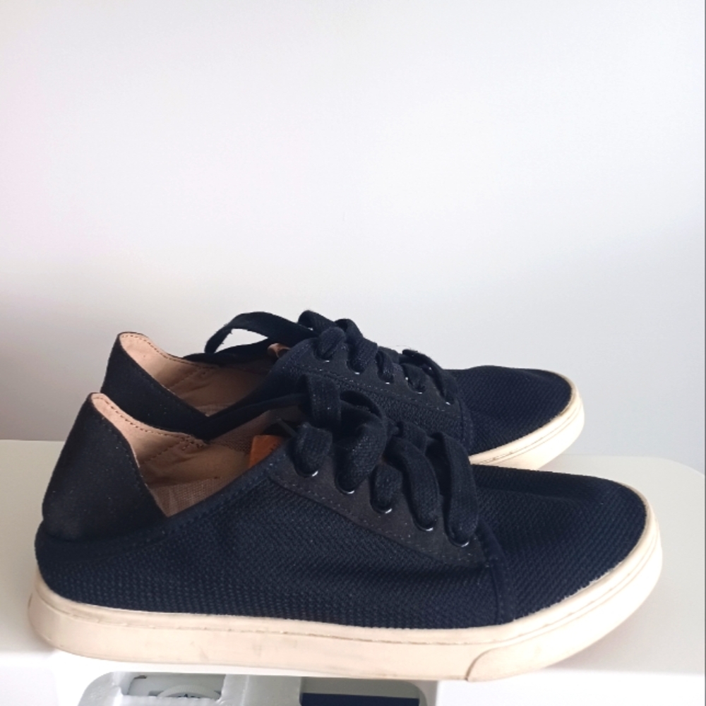 Olukai Pehuea Li women black convertible  fabric mesh laceup sneakers US 6